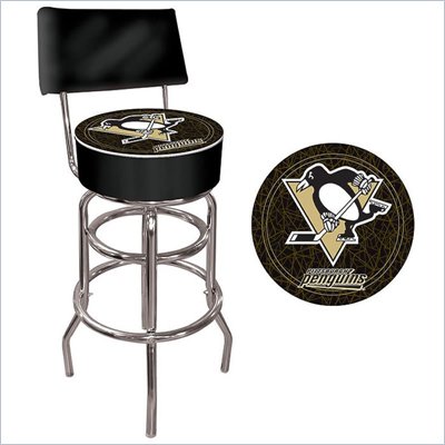Trademark Retro NHL Pittsburgh Penguins Padded Bar Stool with Back