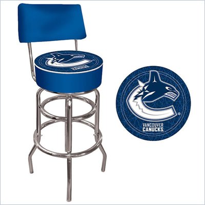 Trademark Retro NHL Vancouver Canucks Padded Bar Stool with Back