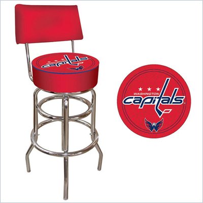 Trademark Retro NHL Washington Capitals Padded Bar Stool with Back