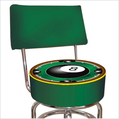 Trademark Retro Rack'em 8-Ball Padded Bar Stool with Back