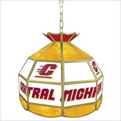 Trademark Central Michigan U Stained Glass Tiffany Lamp - 16 Inch