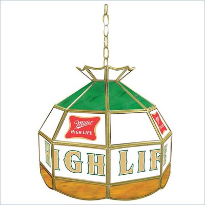 Trademark Miller High Life Stained Glass Tiffany Lamp - 16 Inches
