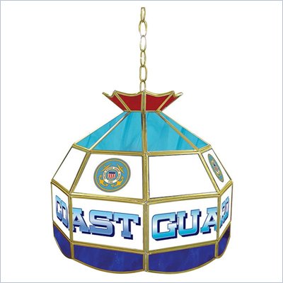 Trademark United States Coast Guard Stained Glass Tiffany Lamp