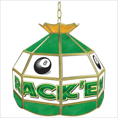Trademark Rack'em 8-Ball Stained Glass Tiffany Lamp - 16 inch diameter