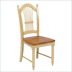 Office Star Country Cottage Side Chair in Antique White and Cherry Finish