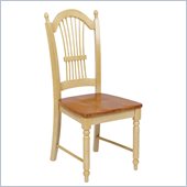Office Star Country Cottage Side Chair in Antique White and Cherry Finish