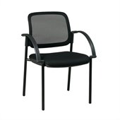 Office Star Screen Back Mesh Seat Visitors Chair in Black