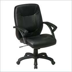 Office Star Deluxe Mid Back Executive Faux Leather Chair by Office Star
