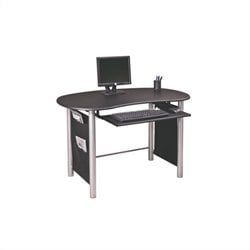 Office Star Saturn Mixed Woodtop Media Workstation in Black
