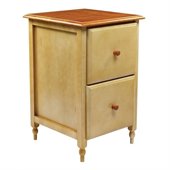 Office Star Country Cottage 2 Drawer Vertical Wood File Cabinet in Antique Whitewash