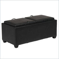 Office Star Metro Storage Cube Ottoman in Espresso Finish