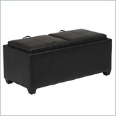 Office Star Metro Storage Bench Ottoman w/ Trays in Espresso Finish