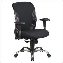Office Star Mesh Mid Back Office Chair with Titanium Finish Accents