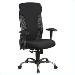 Office Star Mesh High Back Office Chair with Titanium Finish Accents
