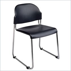 Office Star Plastic Stack Chair with Chrome Frame (4 Pack)