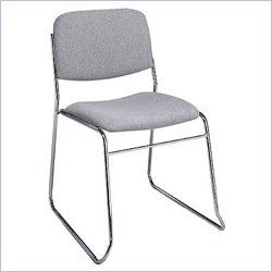Office Star Stack Armless Chair with Chrome Finish (2 Pack)