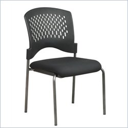 Office Star Titanium Finish Visitors Chair with Plastic Wrap Around Back