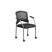 Office Star Rolling Guest Chair with Casters and Arms