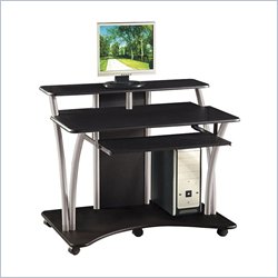 Office Star Saturn Wood Computer Desk in Black
