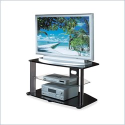 Office Star 40 Inch Black Glass TV Stand