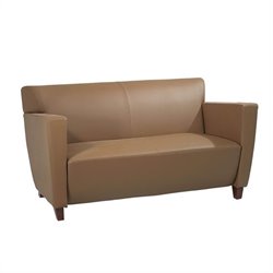 Office Star Furniture - Taupe Leather Love Seat