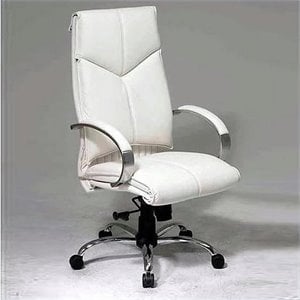  Office Star White Leather Executive Chair 