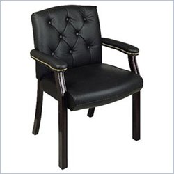 Office Star Work Smart Traditional Leather Visitors Chair with Padded Arms
