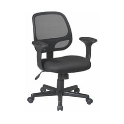Office Star Screen Back Task Chair with T Arms and Mesh Fabric Pads