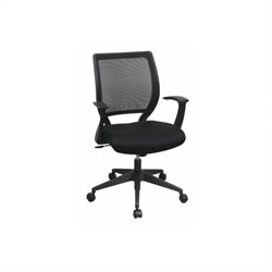 Office Star Screen Back Chair with Mesh Seat and Fixed Designer Arms