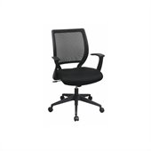 Office Star Screen Back Chair with Mesh Seat and Fixed Designer Arms
