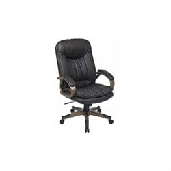 Office Star Executive Eco Leather Chair with Locking Tilt Control and Coated Base in Espresso