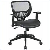 Office Star Deluxe Screen Seat and Back Chair with Nylon Base and Height Adjustable Arms