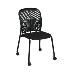 Office Star 801 Raven Visitors Chair w/ BF & Casters (Set of 2)