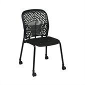 Office Star 801 Raven Visitors Chair w/ BF & Casters (Set of 2)