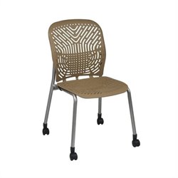 Office Star 801 Latte Visitors Chair w/ PF & Casters (Set of 2)