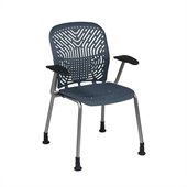 Office Star 801 Blue Visitors Chair w/ PF, Arms & Glides (Set of 2)