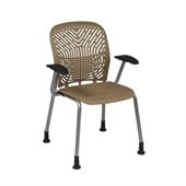 Office Star 801 Latte Visitors Chair w/ PF, Arms & Glides (Set of 2)