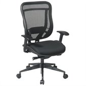Office Star 818 High Back Chair w/ Mesh Seat in Black/Gunmetal