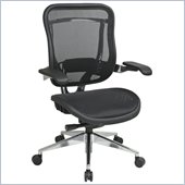 Office Star 818A High Back Chair w/ Mesh Seat in Black/Gunmetal