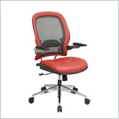 Office Star 335 Charcoal Mesh Back w/ Crimson Red Leather Seat & Trim