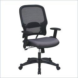 Office Star 15 Air Grid Back Fabric Seat Manager's Chair in Steel