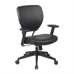 Office Star 55 Vinyl Back Task Chair w/ Vinyl Seat in Black