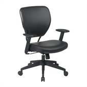 Office Star 55 Vinyl Back Task Chair w/ Vinyl Seat in Black