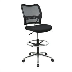Office Star 13 Air Grid Back Drafting Chair w/ Mesh Seat in Black