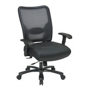 Office Star 75 Big Man's Air Grid Back & Leather Seat Ergonomic Chair