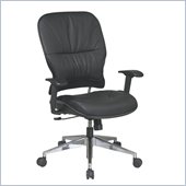 Office Star 32 Black Leather Managers Chair w/ Finish Base