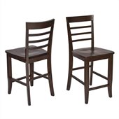 Office Star Jamestown Barstools in Espresso (Set of 2)
