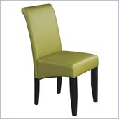 Office Star Metro Parsons Dining Chair in Kiwi Green Bonded Leather