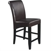Office Star Metro 24 Parsons Barstool in Espresso Bonded Leather