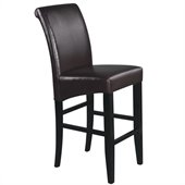 Office Star Metro 30 Parsons Barstool in Espresso Bonded Leather
